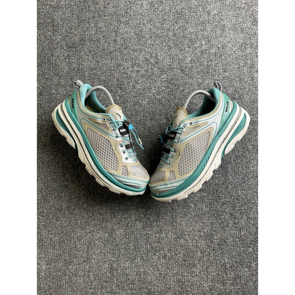 Womens HOKA One One Bondi 3 Grey Teal Running Shoes, Size 8.5